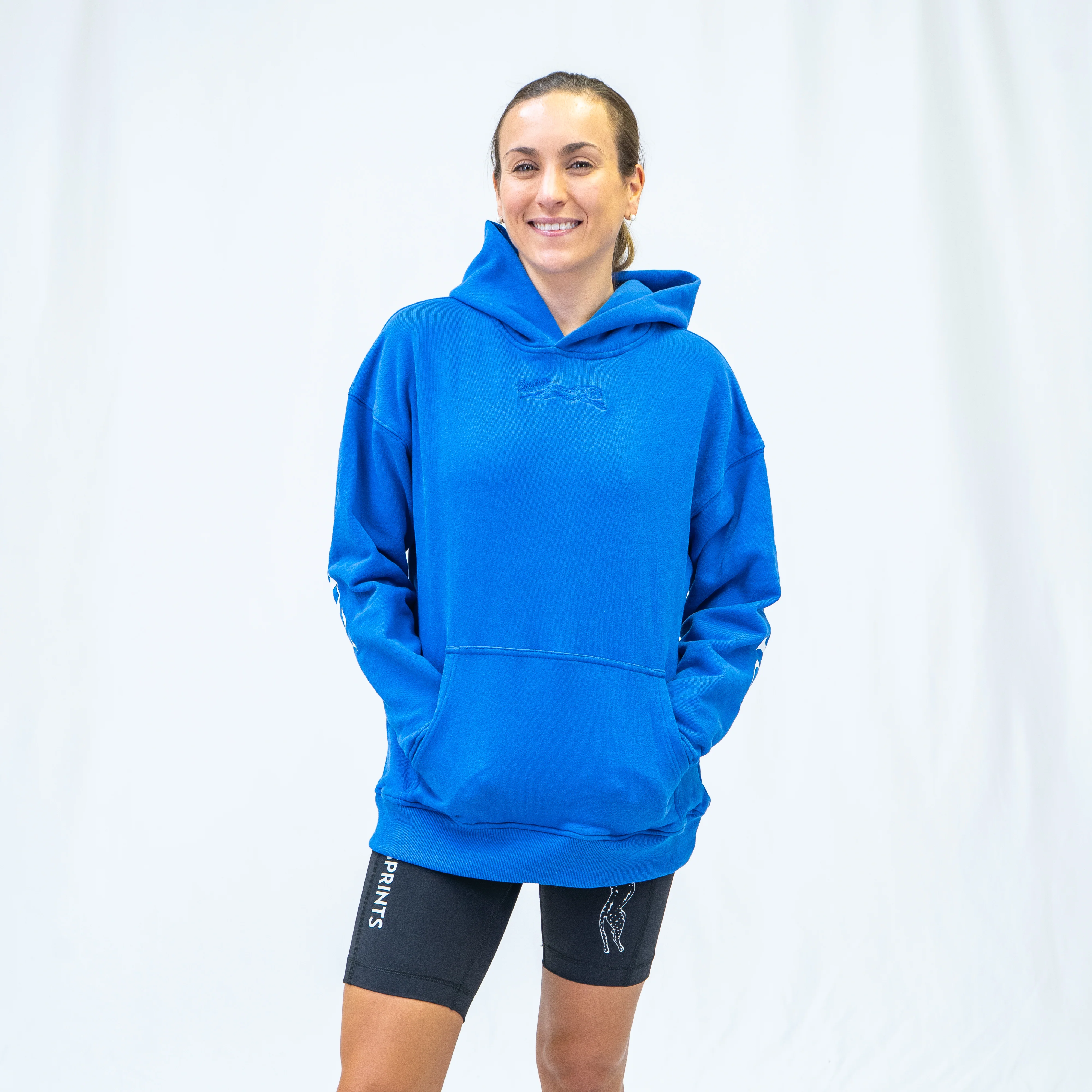 Run Club Oversized Hoodie - Cheaper than Therapy (Unisex) - Blue - Image 4