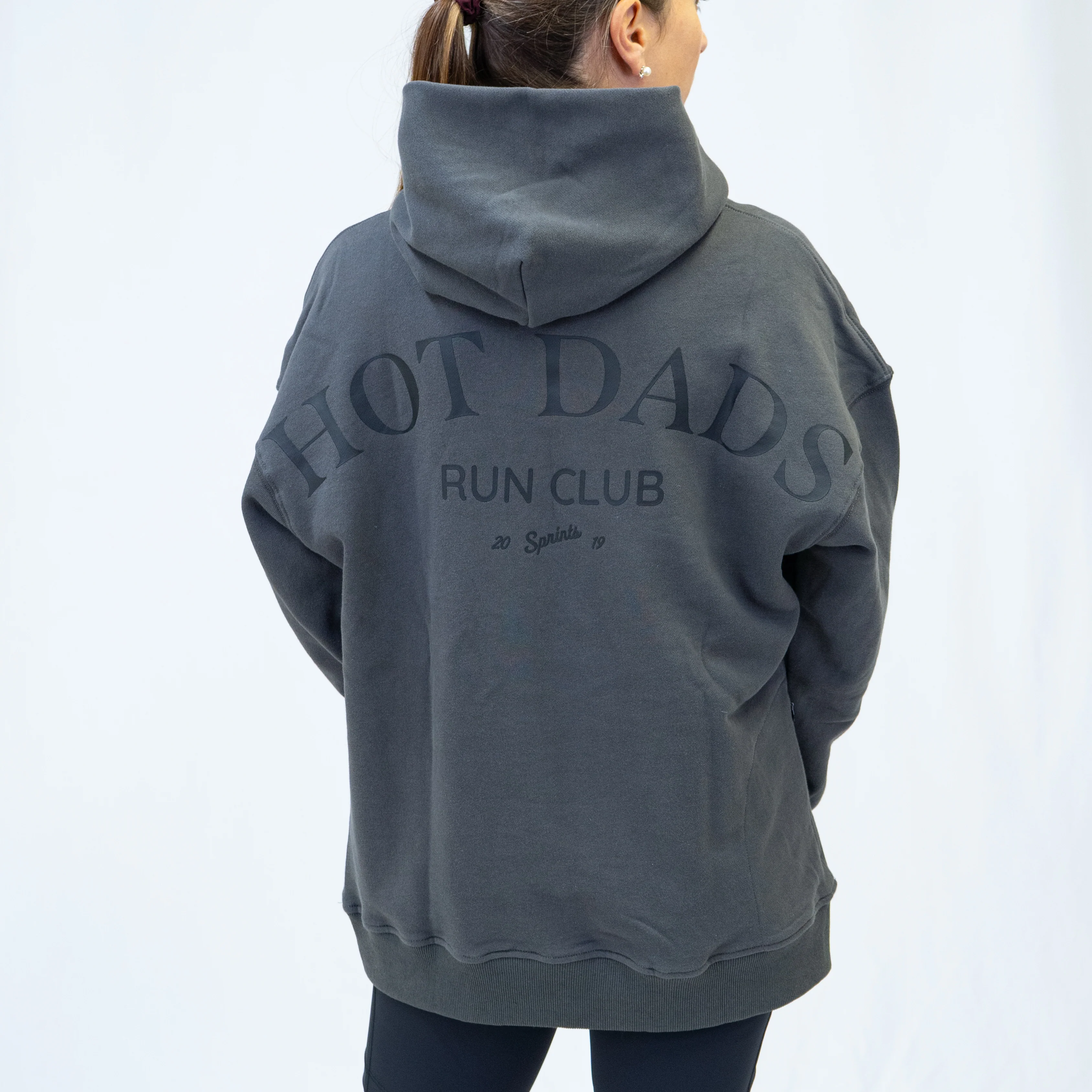 Run Club Oversized Hoodie - Hot Dads (Unisex) - Gray - Image 3