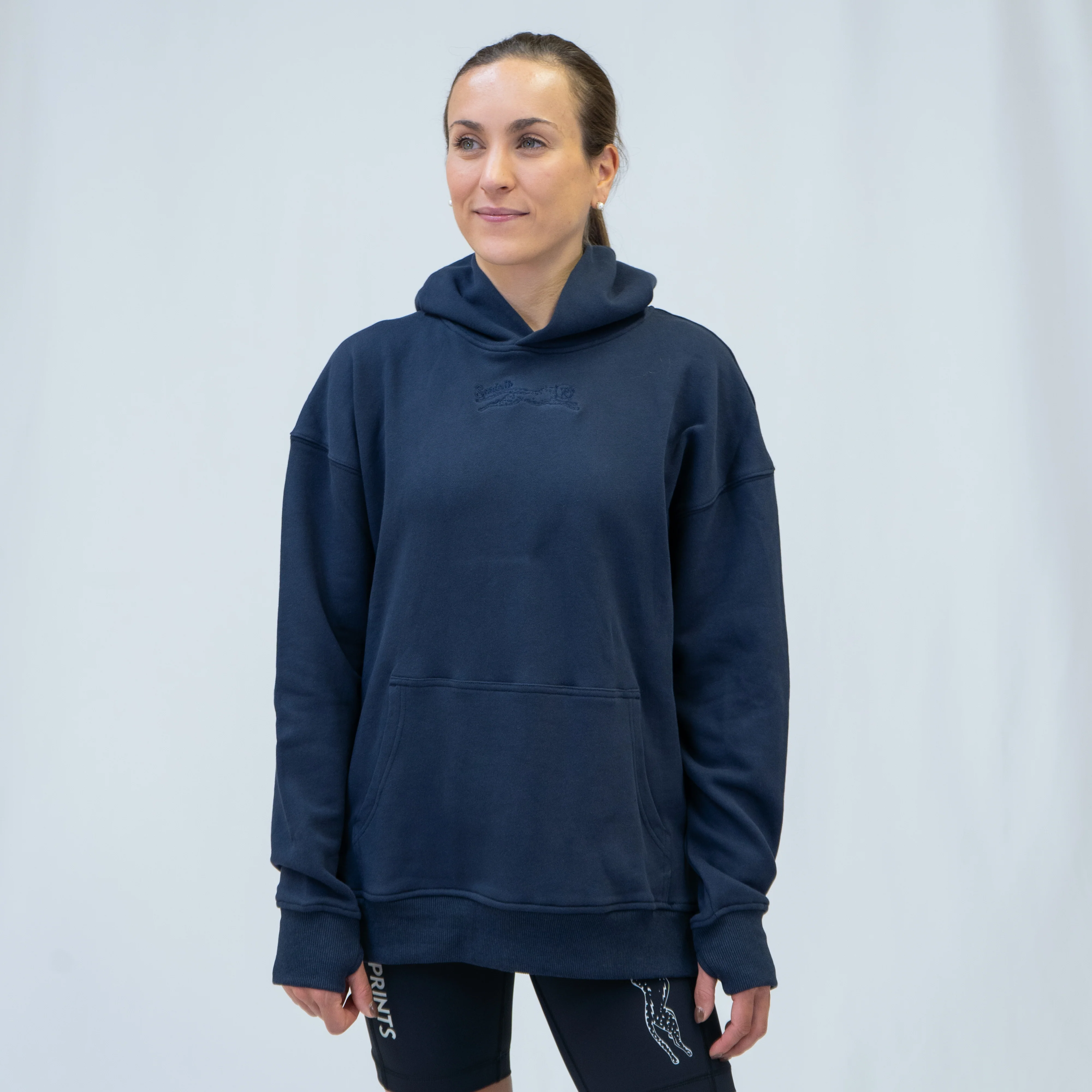 Run Club Oversized Hoodie - Hot Moms (Unisex) - Navy - Image 5