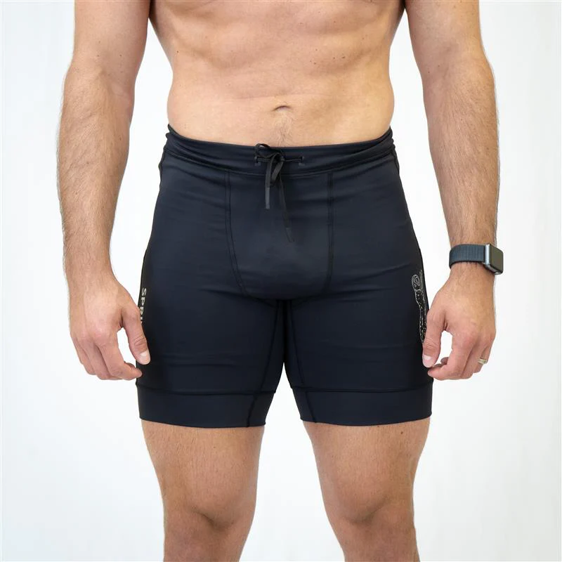 Mens Flexion 8" Compression Short - Stealth Black - Image 3